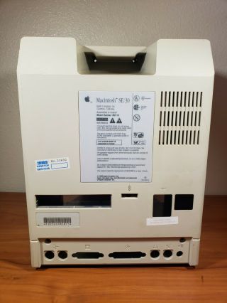 Vintage 1990 Apple Macintosh Se/30 Back Plastic Computer Piece