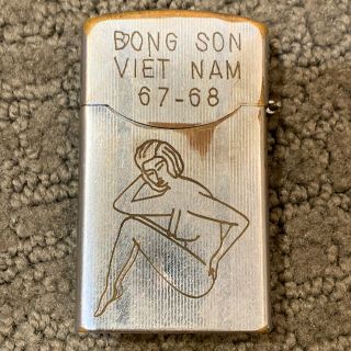 Vietnam “bong Son”zenith Pipe & Cigarette Lighter Nude & Valley Of Death -