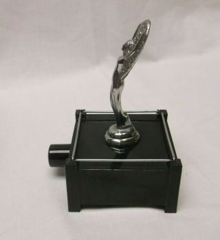 Vintage Dunhill Silent Flame Table Lighter with Rare Box Art Deco Lady 2