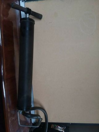 Vintage Hand Air Pump With 2 Six Ft.  Hose And Wooden Handle