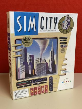 Vintage Game Sim City Classic For Apple Macintosh Color,  B/w Mac Ii Se/30 Quadra