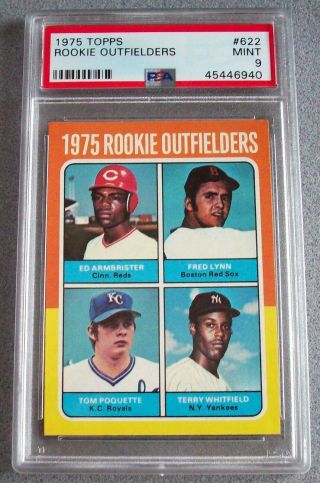1975 Topps 622 Rookie Outfielders Fred Lynn Red Sox Rookie Psa 9