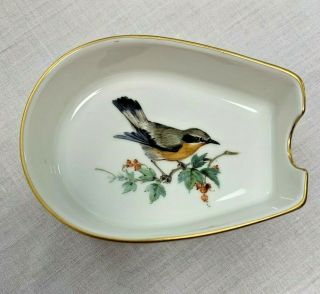 Meissen Germany Bird Berries Insect Individual Ashtray Gold