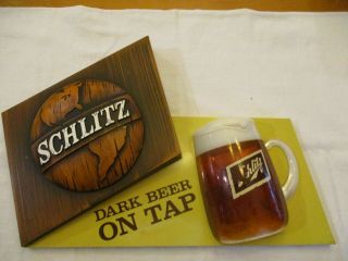 Vintage Schlitz Dark Beer On Tap Embosograph 1971