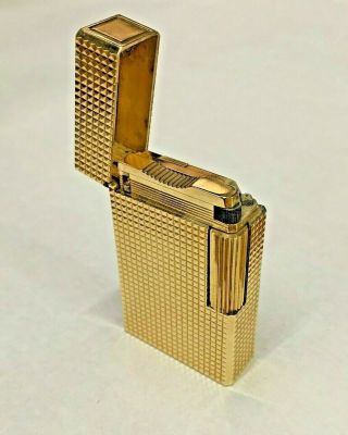 S.  T.  Dupont Paris France Vintage Gold Plated Flip Top Cigarette Lighter