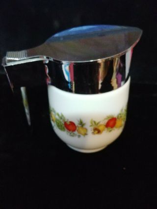 Vtg Corning Ware Gemco Spice Of Life Pot A Creme Creamer/pitcher W/lid Handle