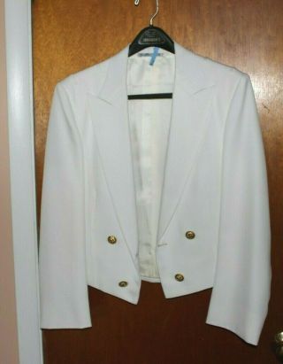 Vintage Us Navy Military Officer Dinner Mess Dress White Coat Jacket