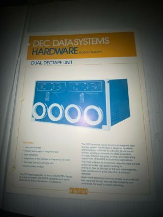 Dec Pdp - 8 Tu56 Dectape Dual Tape System Product Bulletin