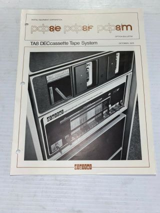 1972 Dec Pdp - 8 Ta8 Deccassette Tape System Options Bulletin