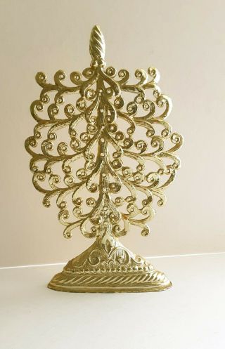 Vintage Earring Holder Tree Torino Gold Toned Ornate