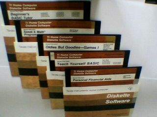 Vintage Texas Instruments Ti Home Computer Diskette Software 5 Titles