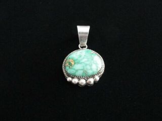 Vintage Native American Sterling Silver And Turquoise Pendant Signed De