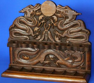 Tobacciano Tobacco Chinese Dragons & Ball Vintage Pipe Rack For 7 Pipes [20084]