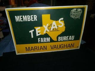Vintage Texas Farm Bureau Sign Member Of The Afbf