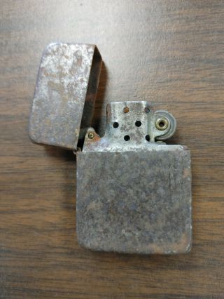 Ww1 Period Zippo Crackle Lighter With 3 Barrel Hinge And 14 Hole Insert