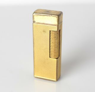 Vintage Dunhill Rollagas Gold Plate Lighter,  C1955.  Made In Switzerland