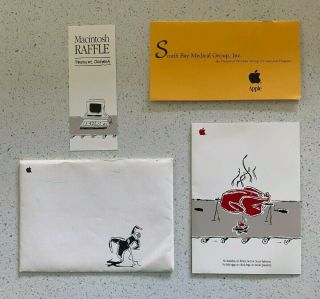 Rare Apple Machintosh Ii Launch Party Invitation Bbq W/ Raffle Ticket May 1 1987