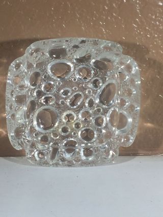 Vintage Ash Tray Clear Bubble Glass