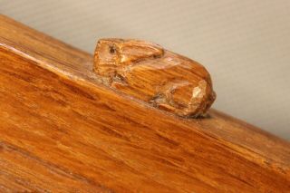 Rare Vintage Rabbitman Mouseman Peter Heap Oak Wood 9 Pipe Rack Stand Rest Pipa