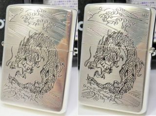 Japan Japanese Dragon Etched Both Sides Zippo Unfired 2003 Rare 35011137