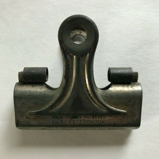 Vintage Metal Binder Clip No 3 Esterbrook Made In Usa