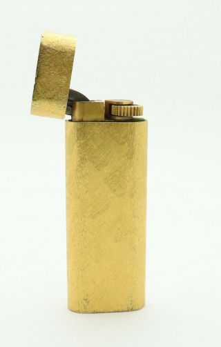 Cartier Paris Gas Oval Brashed Gold Plated Lighter