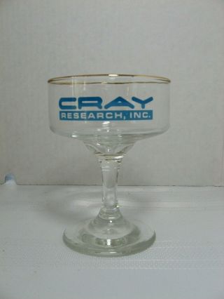 Cray Research Inc Champagne Glass Celebrating Cray Y - Mp Computer