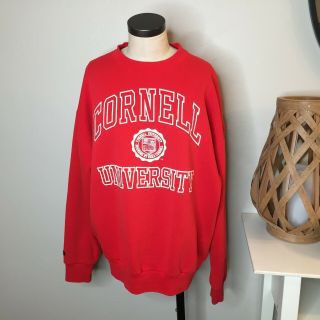 Vintage Cornell Universty Crew Neck Sweatshirt Mens Xxl 2xl Red Jansport Usa