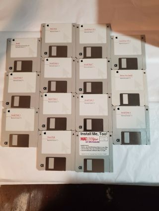 Apple Macintosh System 7.  5 Os Install Floppy Discs - Vintage