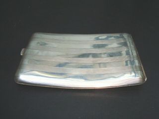 Rare Vintage Curved Art Deco Silver Plated Cigarette Card Case