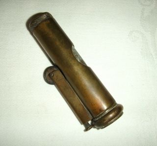 Vintage Wartime Sliding Brass Wind - Proof Trench Lighter / Cigarette Lighter