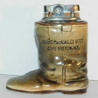 Vtg Boot Lighter Giant Macaskill Cape Breton Refillable Souvenir Japan