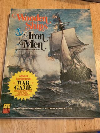 Avalon Hill Vintage Wargame Wooden Ships And Iron Men