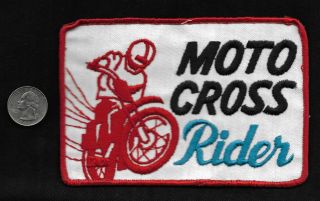 Large Vintage 60 - 70s Motocross Rider Dirt Bike Motorcycle Racing 6 " Patch