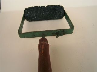 Vintage Rubber Paint Roller Wall Rolling Primitive Iron Handle 3