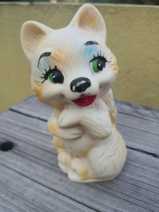 Vtg Rare Mexican Squeaky Toy Happy Squirrel Rubber 4 3/4 " Squeak Toy Mexico