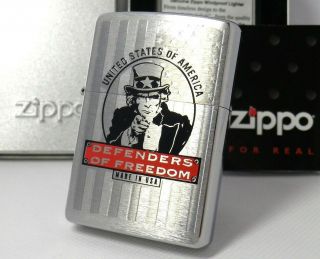 I Want You For U.  S.  Army Zippo Uncle Sam Mib Defenders Of Freedom 25020322