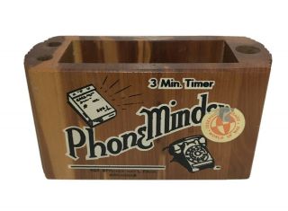 Vintage Wooden Pen Pencil Desk Set Holder Phone Minder Organizer