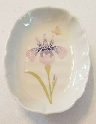Takahashi Chime Porcelain Iris Soap Dish San Francisco Made In Japan