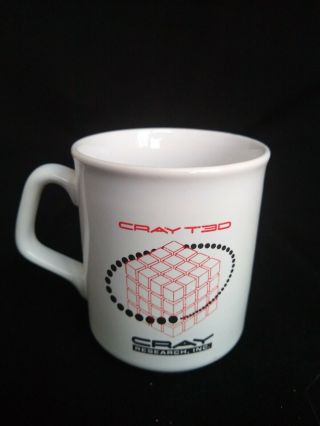 Vintage Cray Research Inc 12 Oz.  Coffee Mug Cup Supercomputing T3d Computer