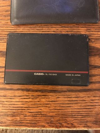 Vintage Casio Solar Calculator Film Card SL - 760 With Case Checkbook Calculator 3