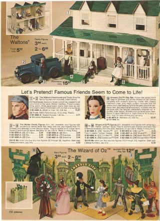 Vintage 1975 The Waltons House Play Set Wizard Of Oz Play Set Print Ad Clipping