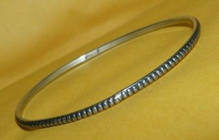Vtg Designer Sterling Silver " 925 " Ornate Design Bangle Bracelet Signed 10.  3g