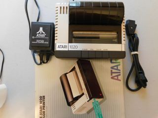 Vintage Atari 1020 Color Printer With Power Supply,  Cables/booklet,  Powers On