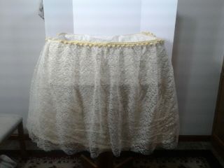 Vintage Lace Baby Bassinet Skirt Yellow