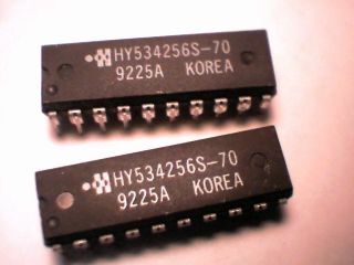 Set Of 2 Dram Dip Chips 1meg 4x256 70ns 4256 Video Sound Ram Memory 20 - Pin
