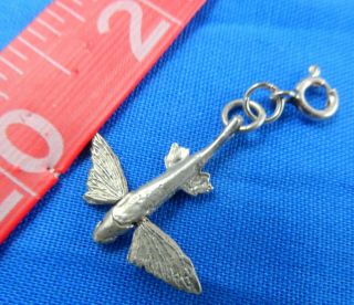 Sterling Silver Catalina Island ? Flying Fish Moving Charm Vintage Souvenir