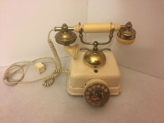 Vintage - Rotary Telephone Phone - Made In Italy - French Cradle Handset