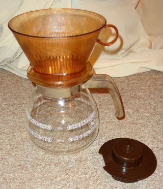 Vintage Melitta 4 - 6 - Cup Pour Over Glass Coffee Pot With Cone & Lid Look