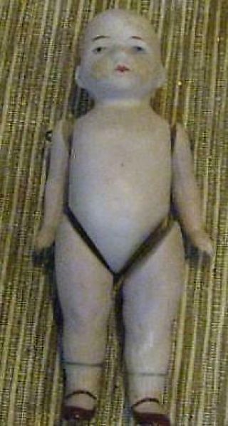 Vintage Porcelain Bisque Jointed 4 1/4 " Doll Wire Joint Made In Germany